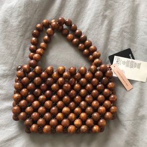 Wooden bead bag